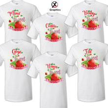 Load image into Gallery viewer, Sweet one strawberry Family T-shirt Birthday Matching shirts Party Celebration