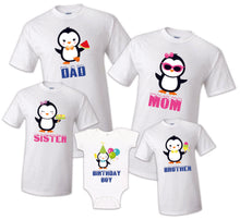 Load image into Gallery viewer, Penguins T shirt Mathing tee Family Birthday Reunion Party Celebration Baby