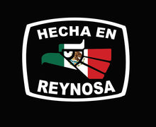 Load image into Gallery viewer, Hecha en Reynosa letters Decal Car Window Laptop Flag Vinyl Sticker Mexico SLP Mexican Sticker, Trucking, Trokiando Trucks decal MX
