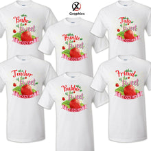 Load image into Gallery viewer, Sweet one strawberry Family T-shirt Birthday Matching shirts Party Celebration