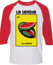 Load image into Gallery viewer, La Sandia T-shirt / Hoodie / Raglan Loteria Mexican Bingo Funny Polaca Lottery Game shirt
