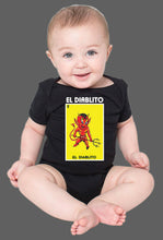 Load image into Gallery viewer, El Diablito TSHIRT / RAGLAN Loteria Mexican Bingo T Shirt Hooded Toxic Mexican Bingo Lottery Kid