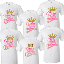 Load image into Gallery viewer, Princess Shirts Family Matching Birthday T-shirts Shirt Celebration kids