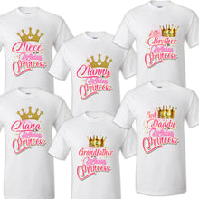 Load image into Gallery viewer, Princess Shirts Family Matching Birthday T-shirts Shirt Celebration kids