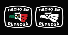 Load image into Gallery viewer, Hecho en Reynosa letters Decal Car Window Laptop Flag Vinyl Sticker Mexico SLP Mexican Sticker, Trucking, Trokiando Trucks decal MX