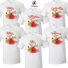 Load image into Gallery viewer, Sweet one strawberry Family T-shirt Birthday Matching shirts Party Celebration