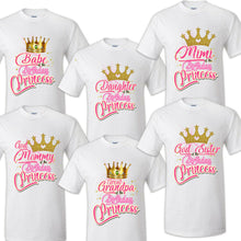 Load image into Gallery viewer, Princess Shirts Family Matching Birthday T-shirts Shirt Celebration kids