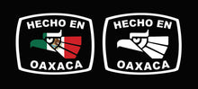 Load image into Gallery viewer, Hecho en Oaxaca letters Decal Car Window Laptop Flag Vinyl Sticker Mexico SLP Mexican Sticker, Trucking, Trokiando Trucks decal MX OAX