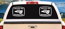 Load image into Gallery viewer, Hecha en Morelos letters Decal Car Window Laptop Flag Vinyl Sticker Mexico SLP Mexican Sticker, Trucking, Trokiando Trucks decal MX MOR