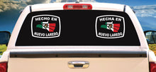 Load image into Gallery viewer, Hecha en Nuevo Laredo letters Decal Car Window Laptop Flag Vinyl Sticker Mexico SLP Mexican Sticker, Trucking, Trokiando Trucks decal MX NL