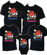 Load image into Gallery viewer, Farm Birthday T Shirt Family matching celebration reunion party tee mom dad kid