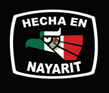 Load image into Gallery viewer, Hecha en Nayarit letters Decal Car Window Laptop Flag Vinyl Sticker Mexico NAY Mexican Sticker, Trucking, Trokiando Trucks decal Mex