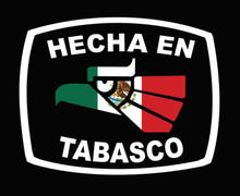 Load image into Gallery viewer, Hecha en Tabasco letters Decal Car Window Laptop Flag Vinyl Sticker Mexico TAB Mexican Sticker, Trucking, Trokiando Trucks decal Mex