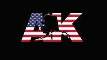 Load image into Gallery viewer, Alaska State letters Decal Car Window Laptop Map Vinyl Sticker USA flag Amer