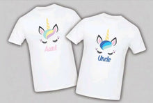 Load image into Gallery viewer, Unicorn Birthday Matching T-shirts Party Family Kid shirt Mom dad, sister Black