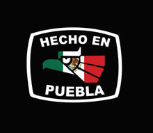 Load image into Gallery viewer, Hecho en Puebla letters Decal Car Window Laptop Flag Vinyl Sticker Mexico GTO Mexican Sticker, Trucking, Trokiando Trucks decal MX PUE