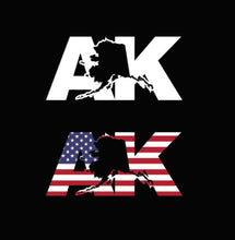 Load image into Gallery viewer, Alaska State letters Decal Car Window Laptop Map Vinyl Sticker USA flag Amer