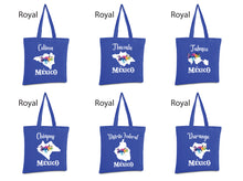 Load image into Gallery viewer, Mexico Tote bag Mexican bag Illustration Reusable Tote Bag cotton canvas (Navy/Black/Red)