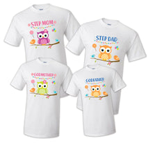 Load image into Gallery viewer, Owl Bird Birthday Matching T-shirts Party Family Kid Tshirt Mom, dad, sister
