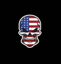 Load image into Gallery viewer, USA Skull Decal Car Window Laptop Vinyl Sticker Human Skeleton Death American decal United States Flag sticker