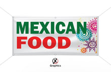 Load image into Gallery viewer, Mexican Food Vinyl Banner advertising Sign Full color any size Indoor Outdoor Advertising Vinyl Sign With Metal Grommets Comida Mexicana