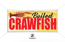 Load image into Gallery viewer, Crawfish Vinyl Banner advertising Sign any size Indoor Outdoor Advertising Vinyl Sign With Metal Grommets Restaurant sign Food Trailer truck