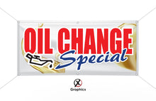 Load image into Gallery viewer, Oil Change Special Vinyl Banner advertising Sign Full color any size Indoor Outdoor Advertising Vinyl Sign With Metal Grommets Mechanic Work
