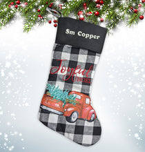 Load image into Gallery viewer, Personalized Christmas stocking embroidered, name stocking, christmas gift WITH TRUCK