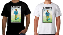 Load image into Gallery viewer, El Negrito Loteria Mexican Bingo T Shirt Short Sleeve, Gift Celebration Black & White Hippie Tee Lottery Game Funny Tee