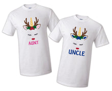 Load image into Gallery viewer, Unicorn T-shirt Christmas Reindeer Birthday Celebration Matching Party Family