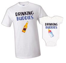 Load image into Gallery viewer, Drinking Buddies TSHIRT / HOODIE father daughter matching shirts father and son gift daddy baby