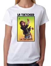 Load image into Gallery viewer, La TikToker Loteria Mexican Bingo Short Sleeve V-Neck Shirt Women tik toker tee