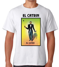 Load image into Gallery viewer, El Catrin Loteria Mexican Bingo T Shirt Short Sleeve, Gift Celebration Black & White Hippie Tee Lottery Game Funny Tee