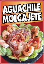 Load image into Gallery viewer, Aguachile Molcajete Sticker Window Sticker Mexican Truck Concession Vinyl Restaurant Wall Poster Sticker Seafood
