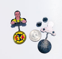 Load image into Gallery viewer, America Cuautemoc Pin Chain For Caps And Clothing Enamel Badge Mexican Flag Brooches backpack Embellishments Aguilas del America Mexico Soccer
