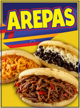 Load image into Gallery viewer, Arepas Sticker Window Decal Truck Concession Vinyl Restaurant Wall poster Sticker Venezuelan Food Sign #2
