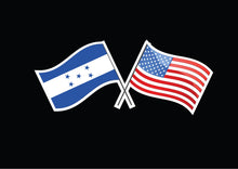 Load image into Gallery viewer, Honduras &amp; USA Unity Flags Decal Car Window Vinyl Sticker Catracho USA Trucking
