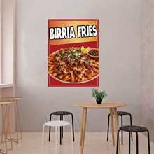 Load image into Gallery viewer, Birria Fries Sticker Window Decal Truck Concession Vinyl Restaurant Wall poster Sticker Mexican Food Decal Birria Soup Sign
