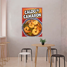 Load image into Gallery viewer, Caldo de Camaron Sticker Window Sticker Mexican Truck Concession Vinyl Restaurant Wall Poster Sticker Shrimp Seafood

