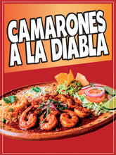 Load image into Gallery viewer, Camarones a la Diabla Sticker Window Sticker Food Truck Concession Vinyl Restaurant Wall Poster Shrimp Seafood
