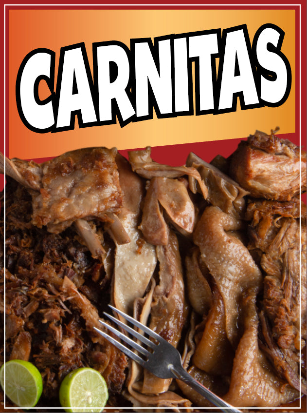 Carnitas Decal Window Sticker Mexican Food Truck Concession Vinyl Restaurant Pork Meat