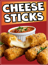 Load image into Gallery viewer, Cheese Sticks Sign Decal Window Sticker Truck Concession Vinyl Restaurant Cheese Sticks sticker

