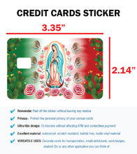 Load image into Gallery viewer, Virgen de Guadalupe Credit Card Skin Cover Vinyl Stickers (4 Pack) - Lady of Guadalupe Virgin Catholic chirstian decal
