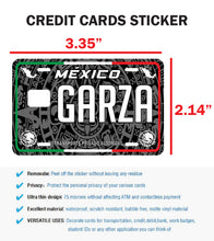 Load image into Gallery viewer, Garza Credit Card Skin Cover Vinyl Stickers (4 Pack) -Mexican Decal Mexico Car Plate adhesive Garza
