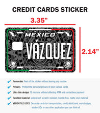 Load image into Gallery viewer, Vazquez Credit Card Skin Cover Vinyl Stickers (4 Pack) -Mexican Decal Mexico Car Plate adhesive Vazquez
