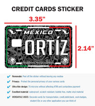 Load image into Gallery viewer, Ortiz Credit Card Skin Cover Vinyl Stickers (4 Pack) -Mexican Decal Mexico Car Plate adhesive Ortiz
