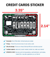 Load image into Gallery viewer, Alvarado Credit Card Skin Cover Vinyl Stickers (4 Pack) -Mexican Decal Mexico Car Plate adhesive Alvarado
