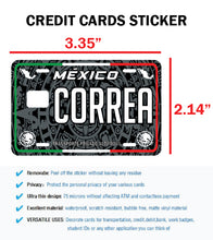 Load image into Gallery viewer, Correa Credit Card Skin Cover Vinyl Stickers (4 Pack) -Mexican Decal Mexico Car Plate adhesive Correa
