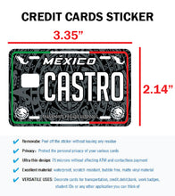 Load image into Gallery viewer, Castro Credit Card Skin Cover Vinyl Stickers (4 Pack) -Mexican Decal Mexico Car Plate adhesive Castro
