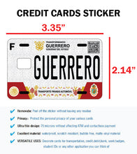 Load image into Gallery viewer, Guerrero Credit Card Skin Cover Vinyl Stickers (4 Pack) - GRO Mexican Decal
